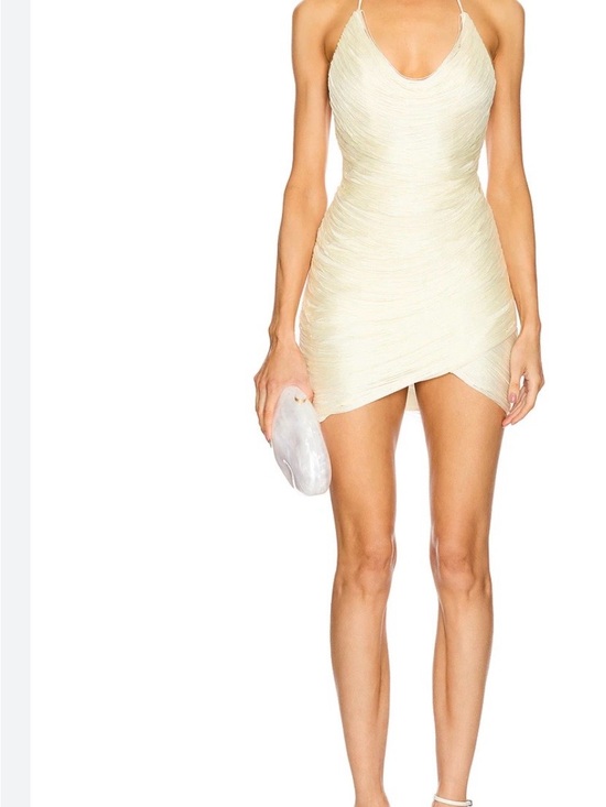 Michael Costello Dresses & Skirts - Michael Costello Cream Ruched Spaghetti-Strap Mini Dress